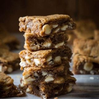 gluten-free maple white chocolate blondies