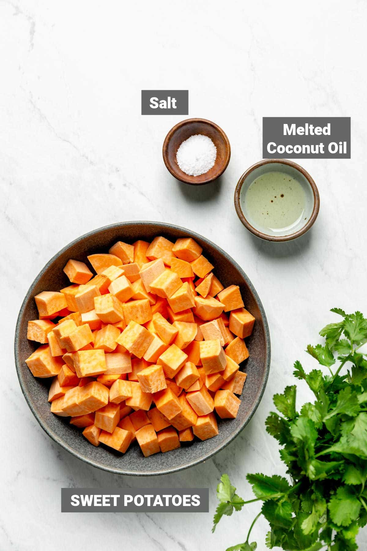 sweet potatoes and other ingredients for this recipe
