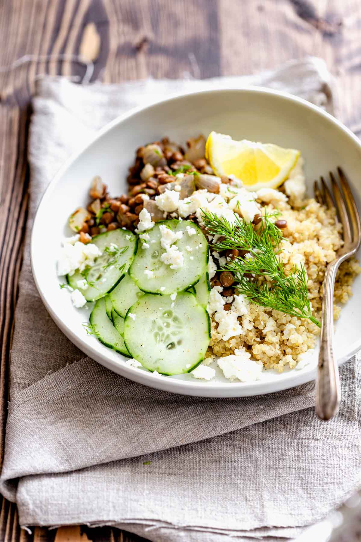 side view of lentil bowl