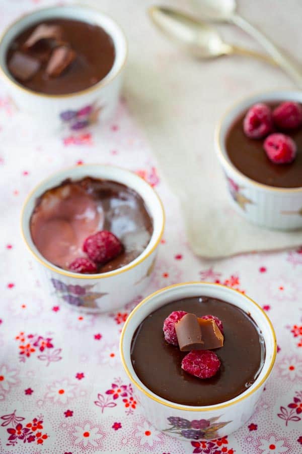 Skinny Chocolate Raspberry Pots de Creme | Healthy Seasonal Recipes