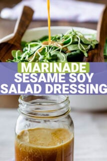 two photos of the dressing with text overlay