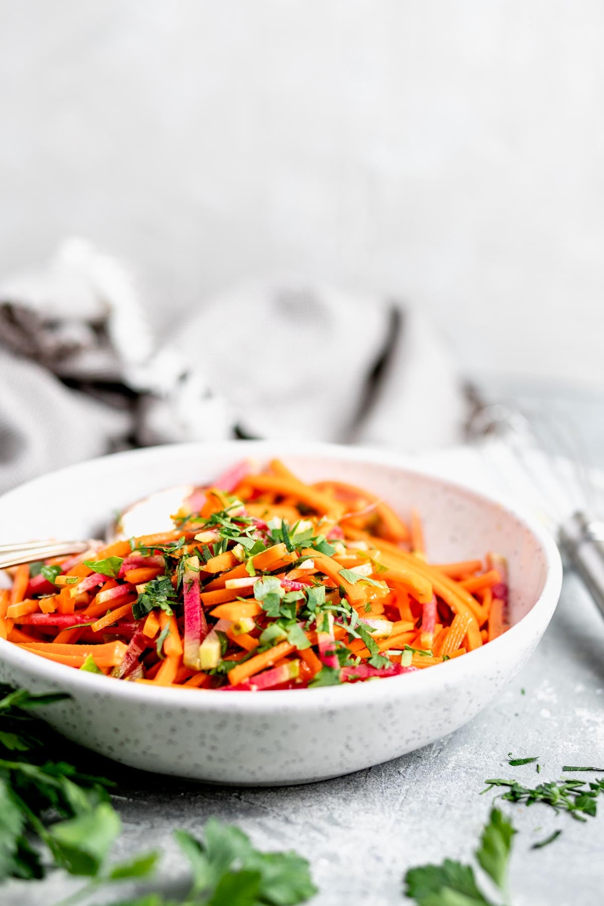 radish slaw from the side