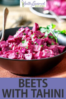 side angle black bowl beets