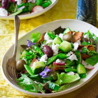 Snap Pea, Mint and Feta Fattoush Salad | Healthy Seasonal Recipes