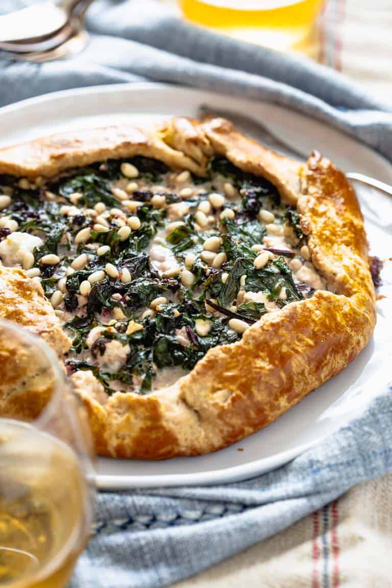 side view of the galette before it is sliced