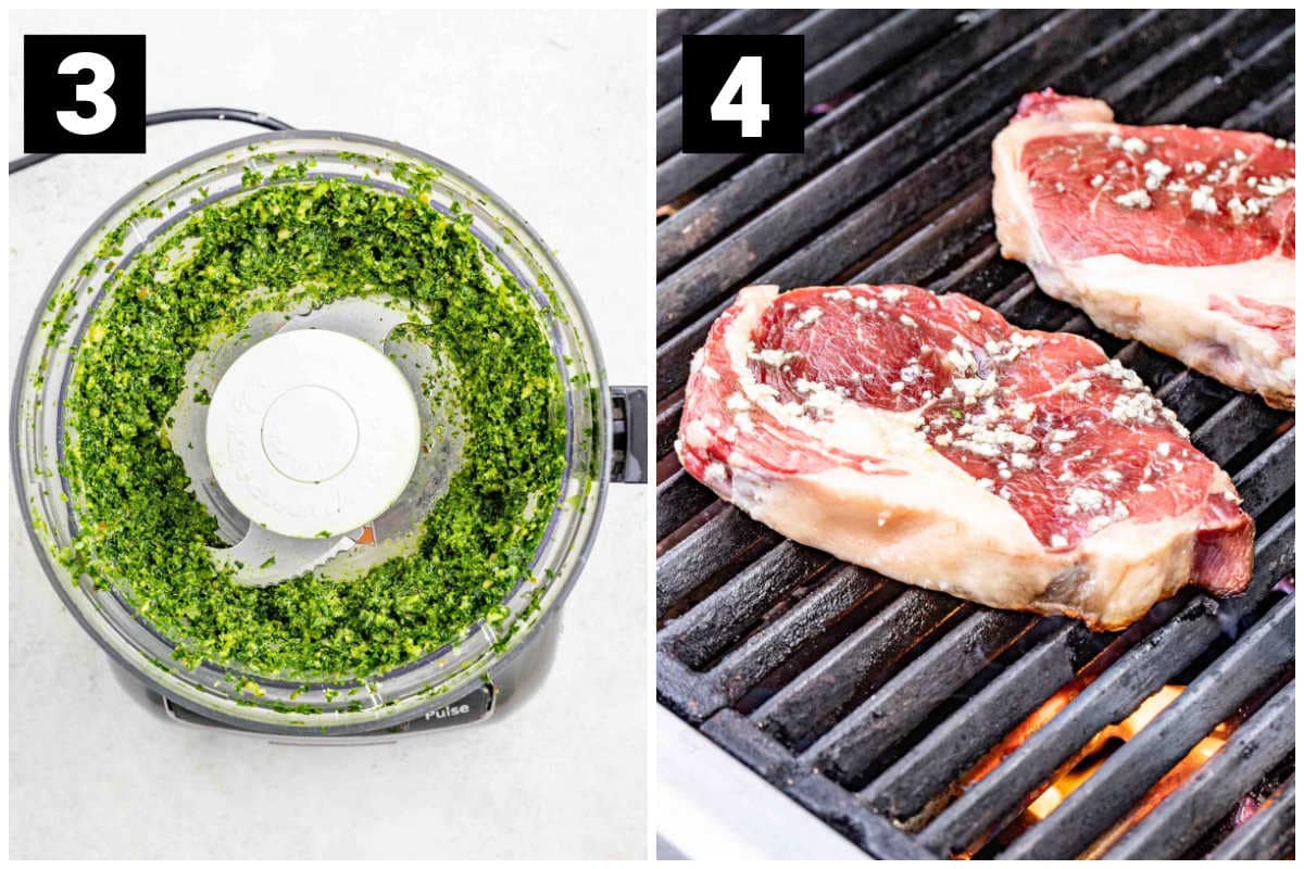 make pesto, grill steaks