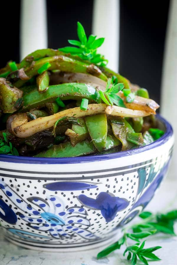 mexican sauteed peppers in a bowl