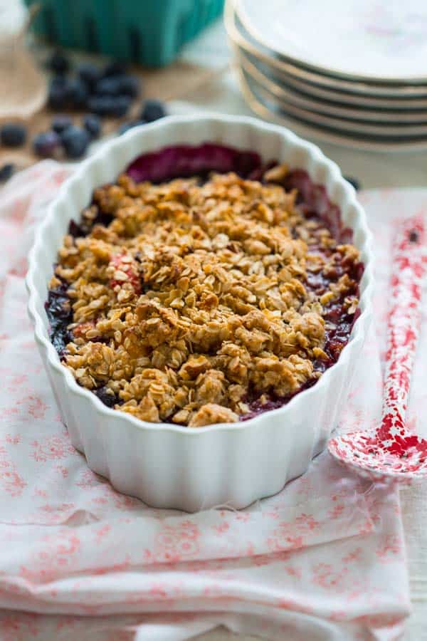 side view of Healthy Peach Crisp
