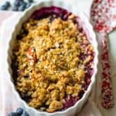 Gluten-free Maple Peach Blueberry Crisp | Healthy Seasonal Recipes