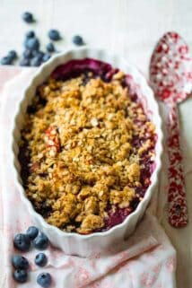 Gluten-free Maple Peach Blueberry Crisp | Healthy Seasonal Recipes