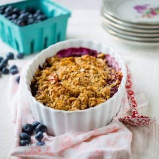 Gluten-free Maple Peach Blueberry Crisp | Healthy Seasonal Recipes