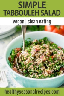 simple tabbouleh salad text overlay