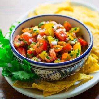 Yellow and Red Tomato Pico de Gallo and What to do with yellow tomatoes on healthy seasonal recipes