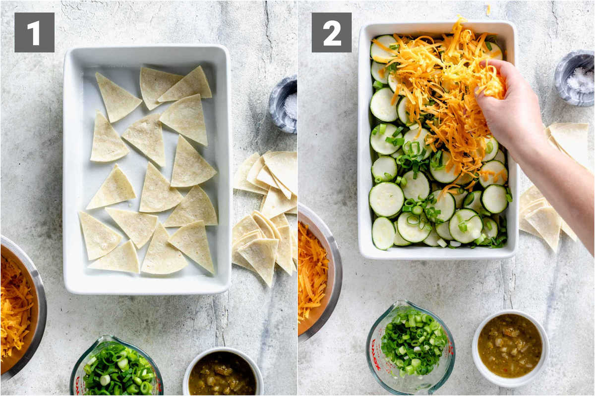 layer the tortillas in the bottom of the casserole dish to absorb the liquid before layering on the other ingredients