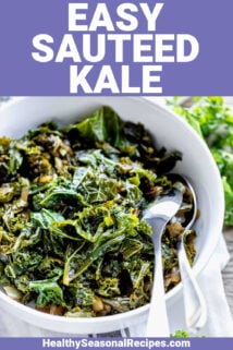 sauteed kale with text overlay