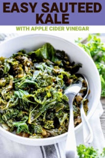sauteed kale with text overlay