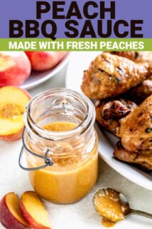 maple peach barbecue sauce made with fresh peaches