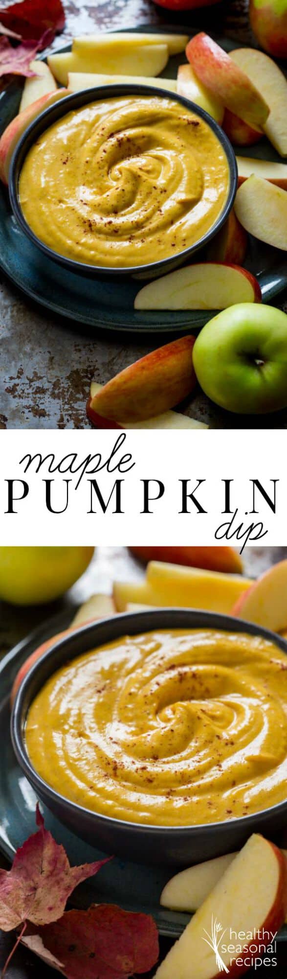 Maple and Pumpkin dip photo collage with text