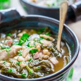 Slow Cooker White Bean Stew with Chicken and Ham {gluten-free and grain free} Healthy Seasonal Recipes