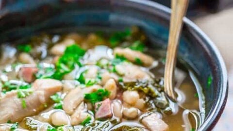 Slow Cooker White Bean Stew with Chicken and Ham {gluten-free and grain free} Healthy Seasonal Recipes