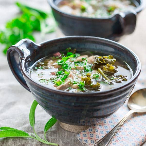 Slow Cooker White Bean Stew with Chicken and Ham {gluten-free and grain free} Healthy Seasonal Recipes