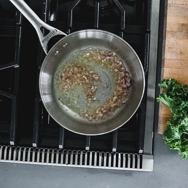 Cook shallot in butter until softened.