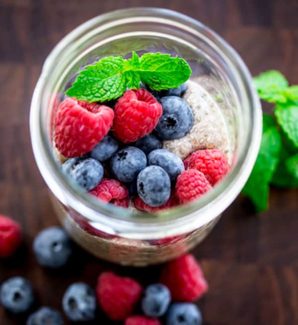 Maple Chia Pudding Cups with fresh berries from Maple: 100 Sweet and Savory Recipes Featuring Pure Maple Syrup by Katie Webster {Quirk Books, 2015}