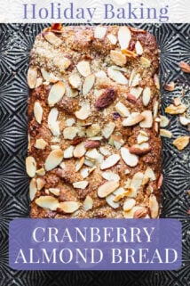 loaf of cranberry almond bread