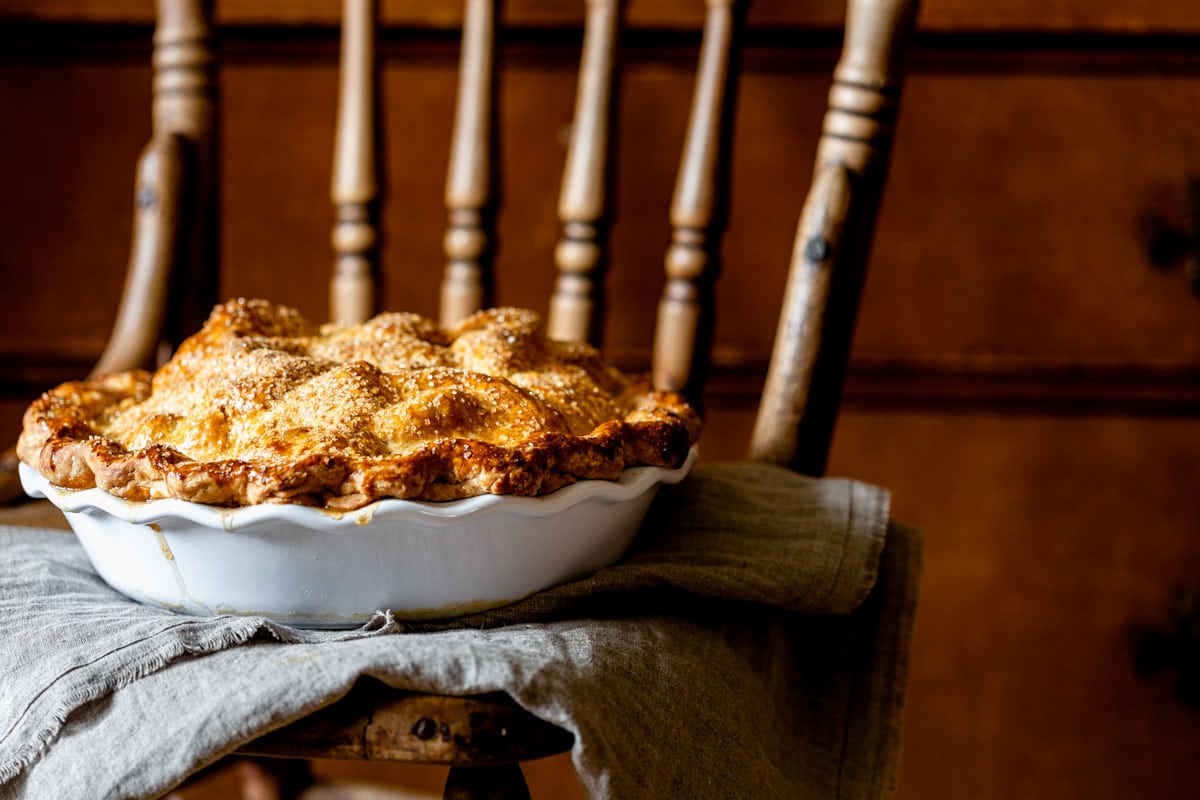 the pie on a chair
