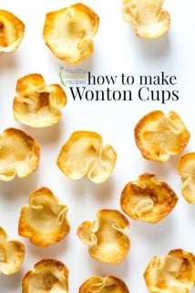 How to make crispy wonton cups for appetizers or hors d'oeuvres on healthyseasonalrecipes.com
