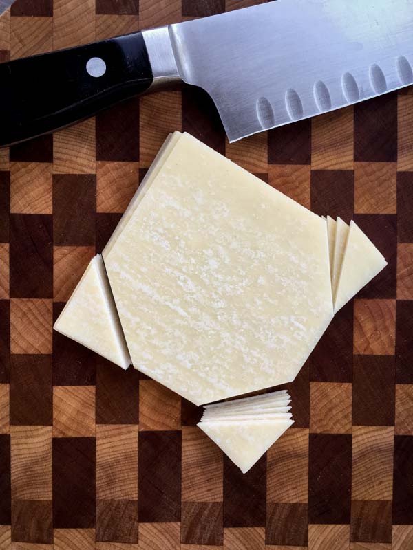 prepping wonton wrappers