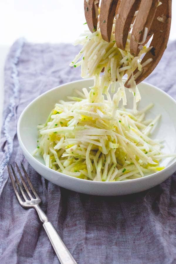 plating a Kohlrabi Bistro Salad