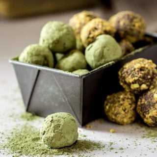Dark Chocolate Matcha Truffles on HealthySeasonalRecipes.com by Katie Webster