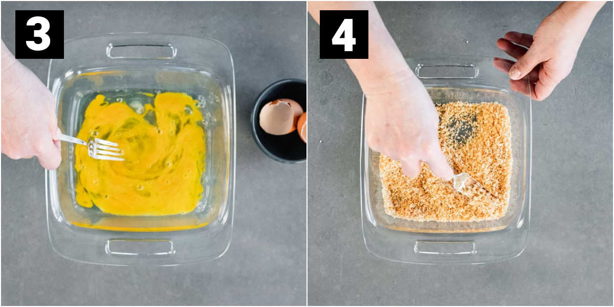 make egg mixture and panko breading
