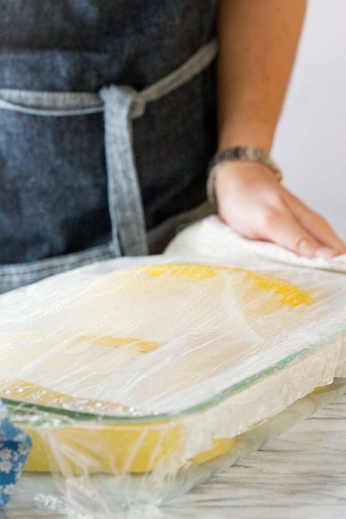 the cooked squash under steamy plastic wrap
