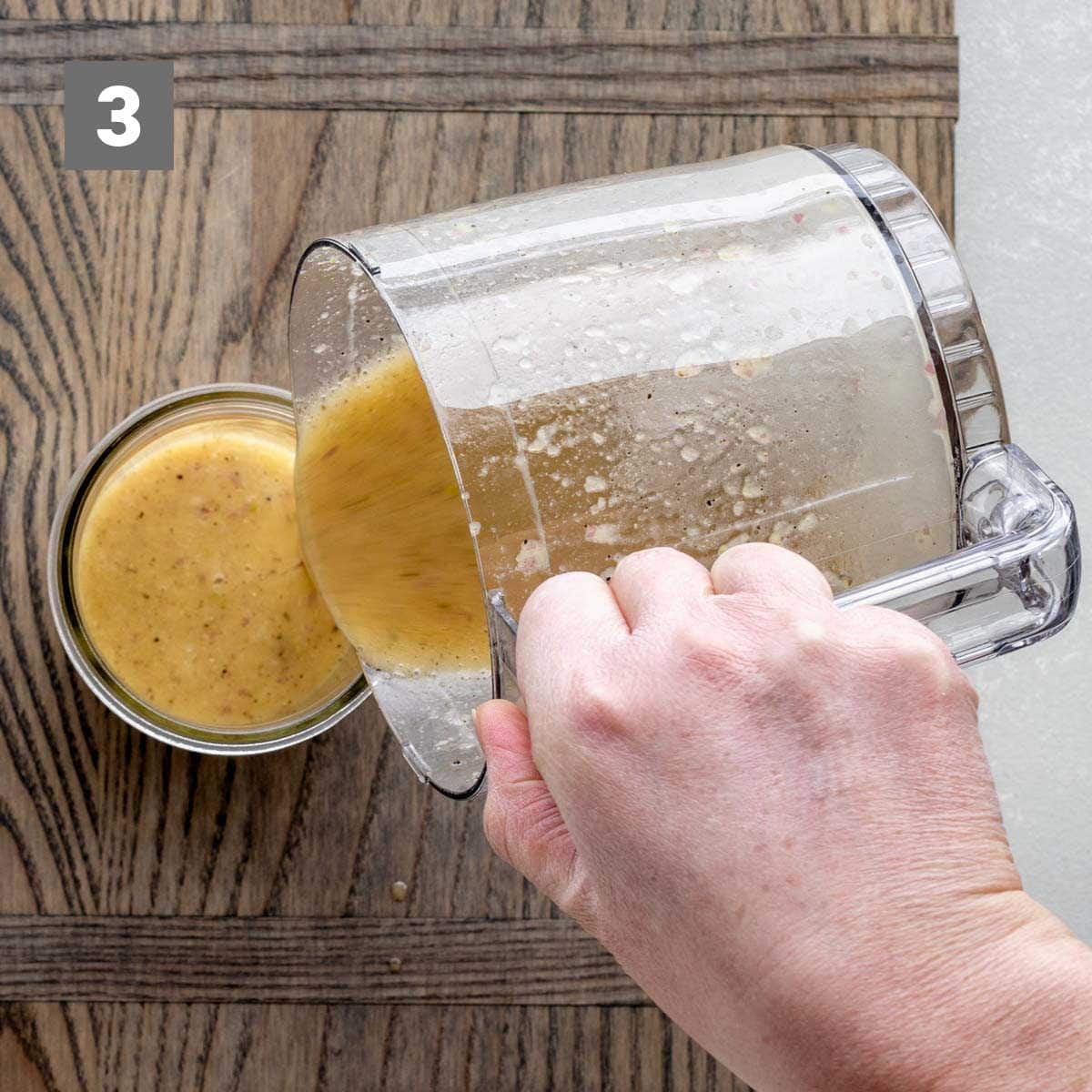 pour the dressing into a jar to store for up to one week