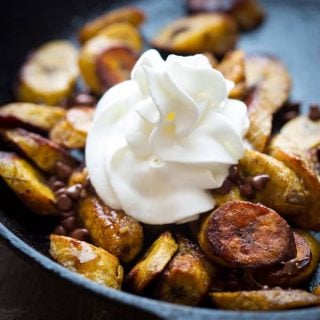 Maple Allspice Roasted Plantains. A simple dessert for two! {paleo, gluten-free and vegan} on Healthy Seasonal Recipes by Katie Webster