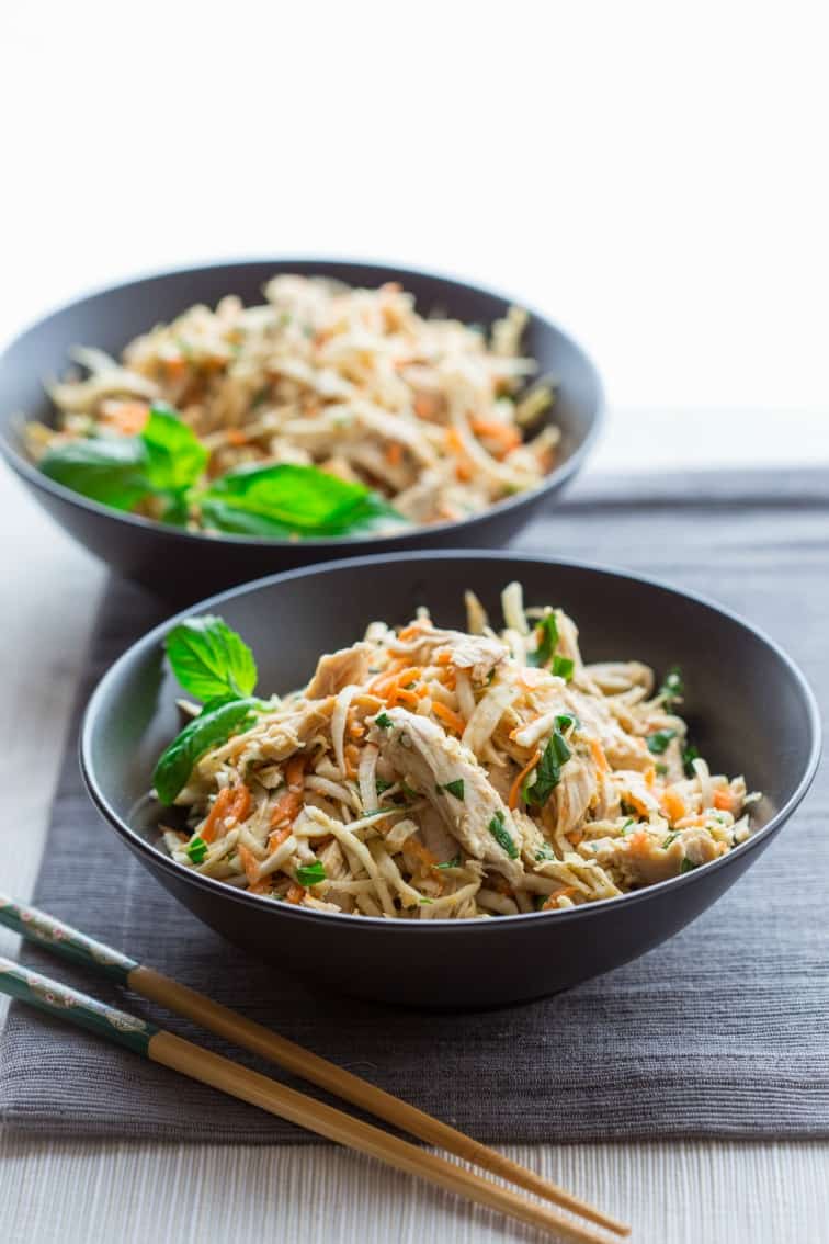 two bowls of sesame Chicken Salad