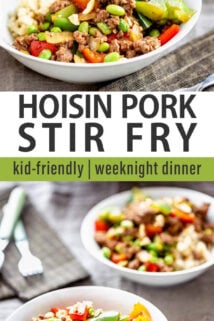 hoisin pork stir fry collage