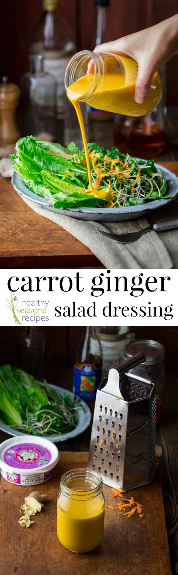 carrot dressing photo collage with text