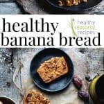 collage of banana bread with dates