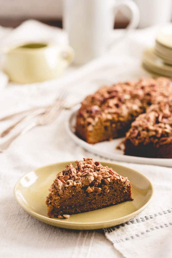 Maple Sweet Potato Coffee Cake on a plate