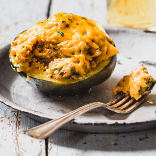 close-up of acorn squash