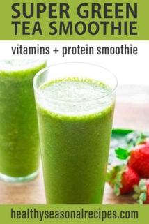 two cups of green tea smoothie