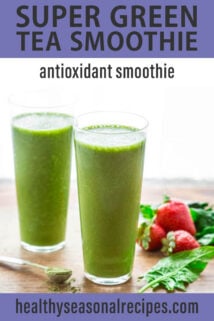 two cups of green tea smoothie