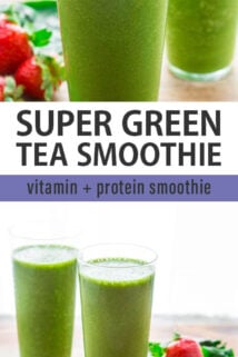 green tea smoothie collage