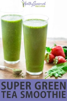 two cups of green tea smoothie