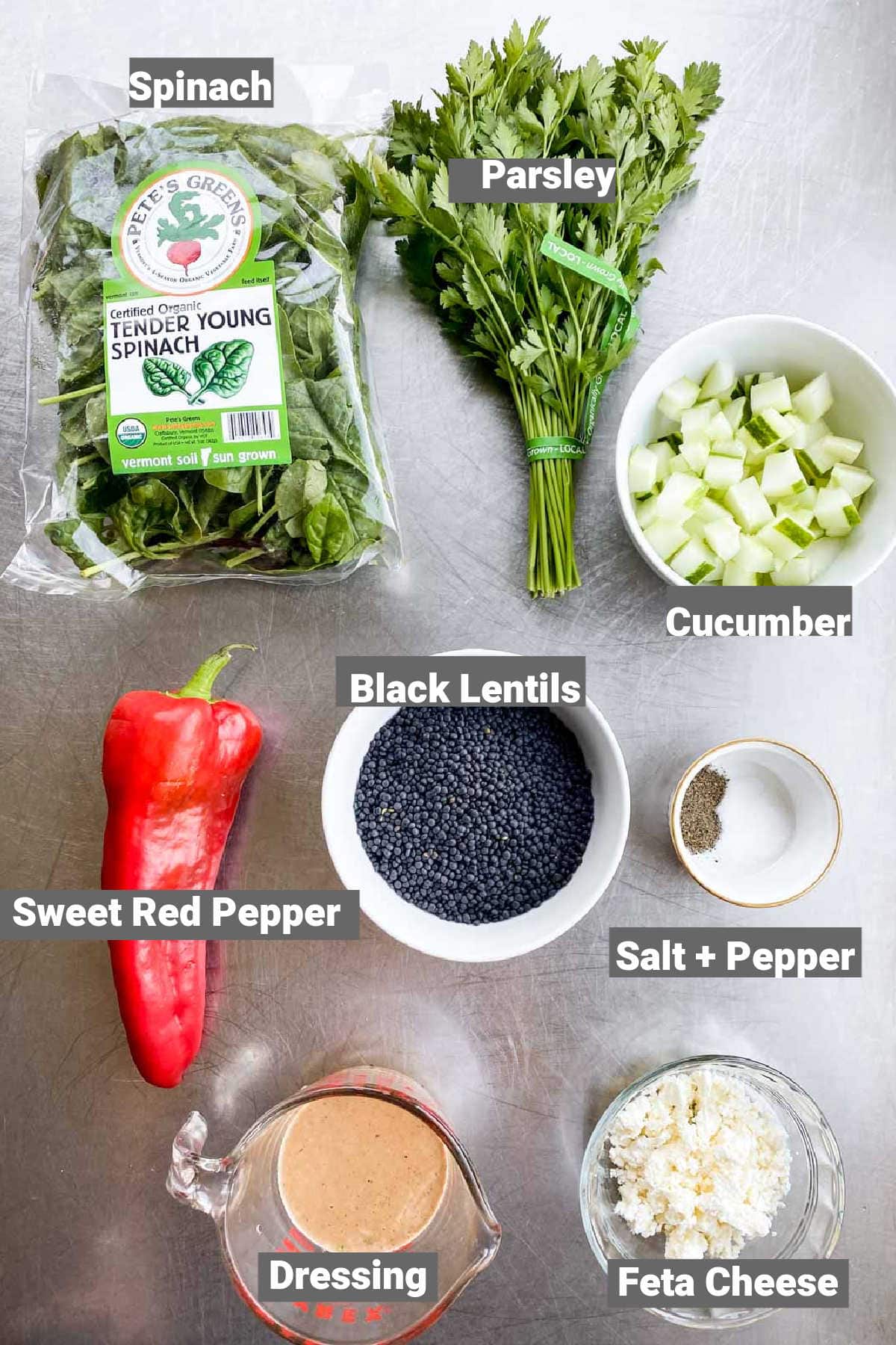 ingredients with labels for this recipe