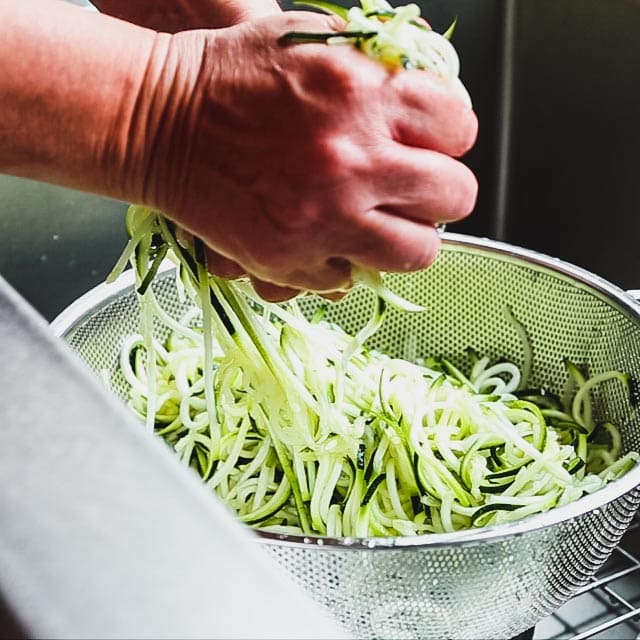 Rinse them and then squeeze out excess moisture