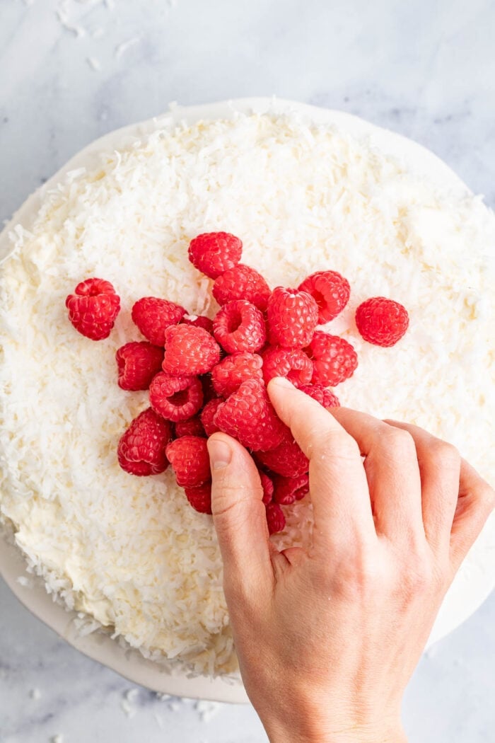 top with fresh raspberries